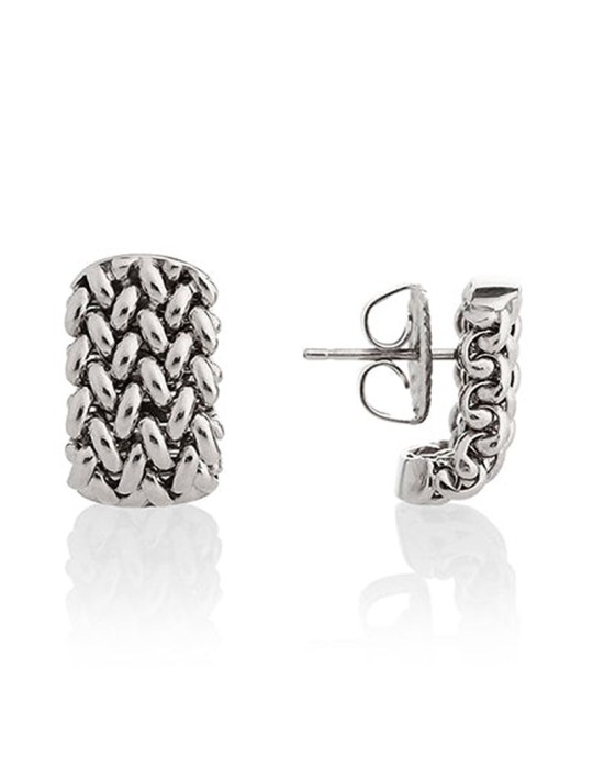 Unoaerre Earrings - 925% Silver - Grain of Rice Mesh -711ECO0538B