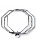 Bracciale Unoaerre - Bronzo Argentato - Nr.3 Bangle Ottagonali-EXB543B