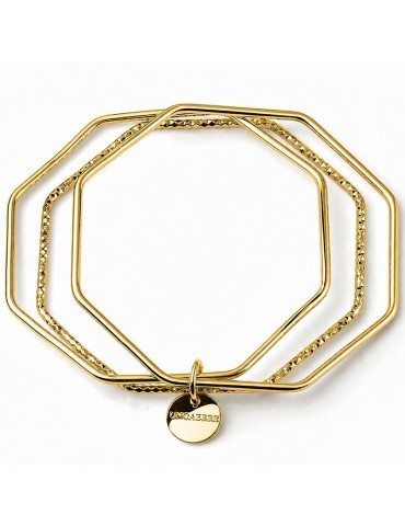 Unoaerre Bracelet - Gilded Bronze - Octagonal Bangles - EXB543G