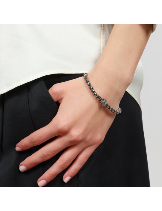 Unoaerre Bracelet - Silvered Brass - Venetian Chain - EXB5494B
