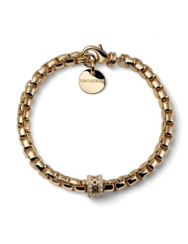 Unoaerre Bracelet - in Golden Brass with Venetian Chain and Openwork Central - 0