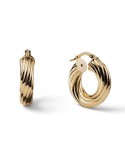 Unoaerre Earrings - Hoop - Golden Brass - Torchon Tube-EXO48899G