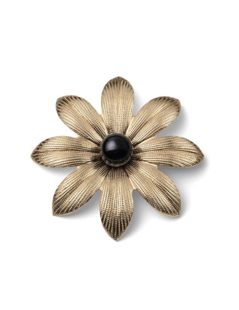 Unoaerre Brooch - Fashion - Golden - Flower - Black Sphere - EXS006G