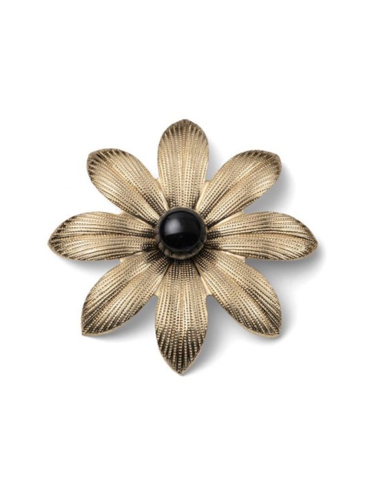 Unoaerre Brooch - Fashion - Golden - Flower - Black Sphere - EXS006G