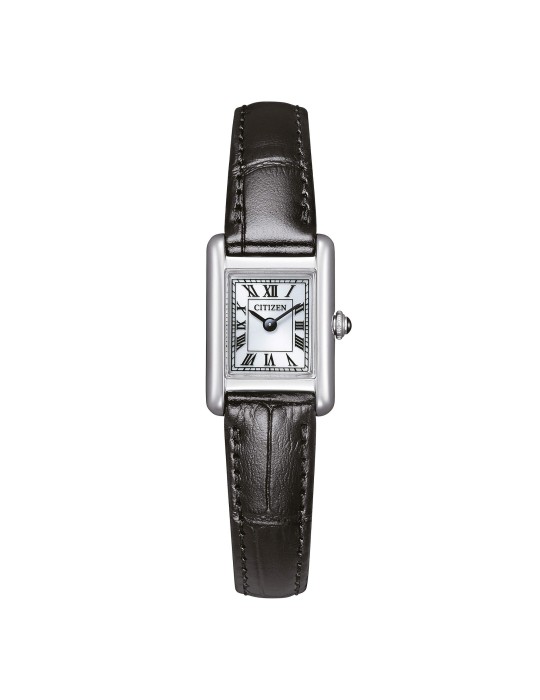 Citizen Watch - Kii Lady Eco-Drive 18mm Silver White - Leather Strap - 0