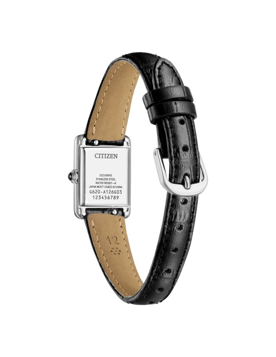 Citizen Watch - Kii Lady Eco-Drive 18mm Silver White - Leather Strap - 0