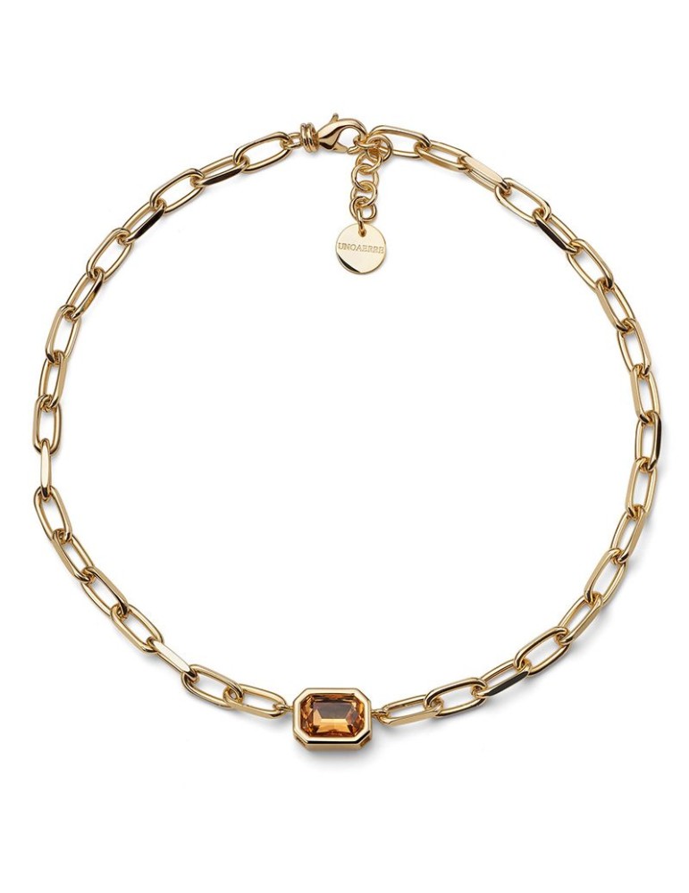 Collana Unoaerre - Joya - Dorato - Catena -Cristalli Gialli-14EXH0124G