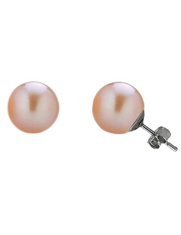 Orecchini Lelune -Oro Bianco 18 Kt-Perle Rosa 4 - 4,5 mm-LLEA00.45ROSA
