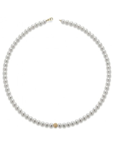 Lelune Necklace - 3 Pearls - 3.5 mm - 18K Yellow Gold - LLNK01.35-Y