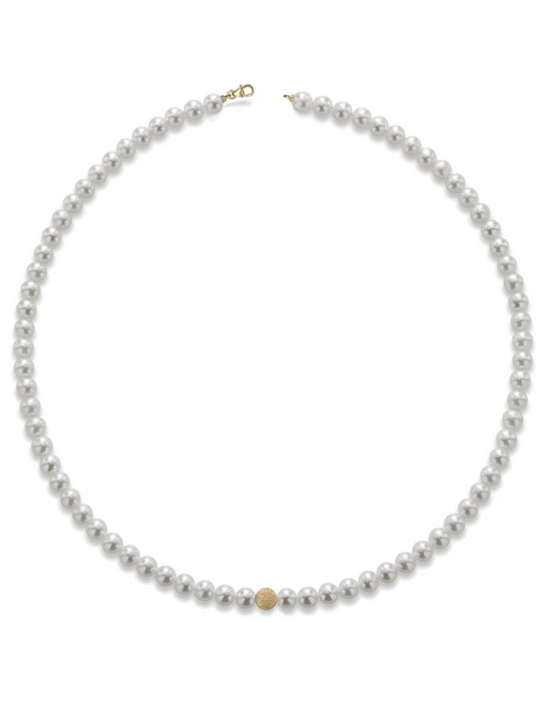 Lelune Necklace - 3 Pearls - 3.5 mm - 18K Yellow Gold - LLNK01.35-Y