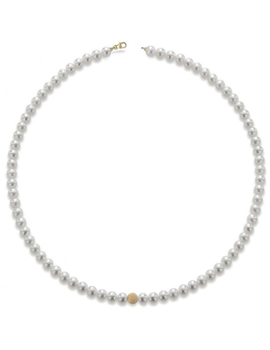 Lelune Necklace - 3 Pearls - 3.5 mm - 18K Yellow Gold - LLNK01.35-Y