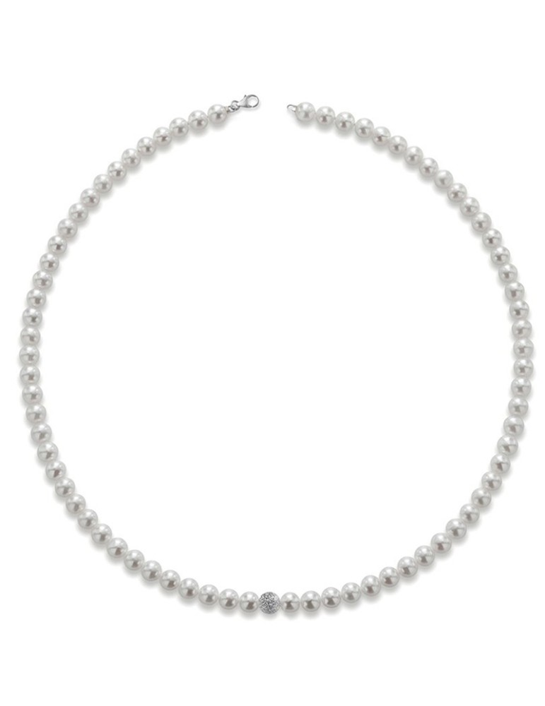 Collana Lelune - Perle 4 - 4,5 mm - Boule in Oro Bianco 18kt-LLNK01.45