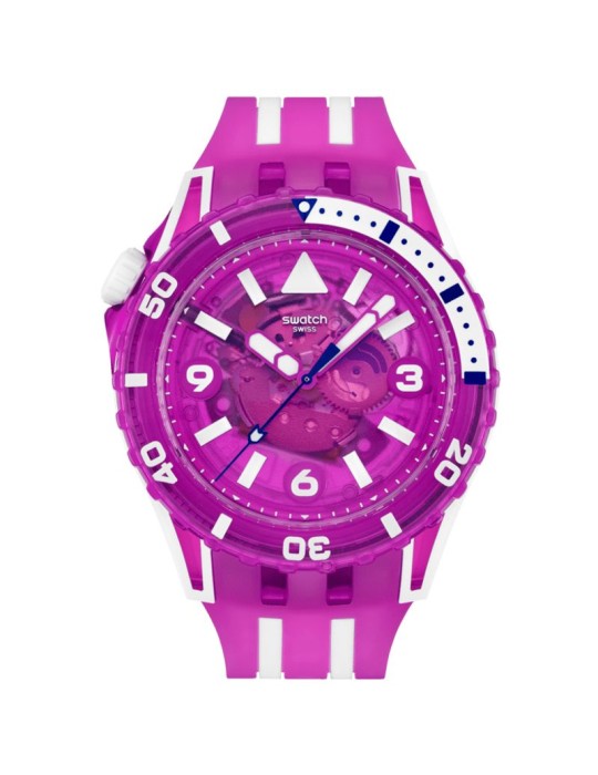 Orologio Swatch - Flower Hat - Solo Tempo - 44mm - Rosa - SSCU09P100