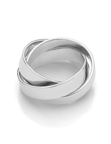 Anello Unoaerre - Argentato - Fasce Intrecciate - Misura 18 -17EXA001B