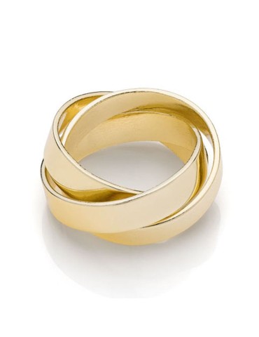 Anello Unoaerre - Dorato - Tre Fasce Intrecciate - Misura 18-17EXA001G