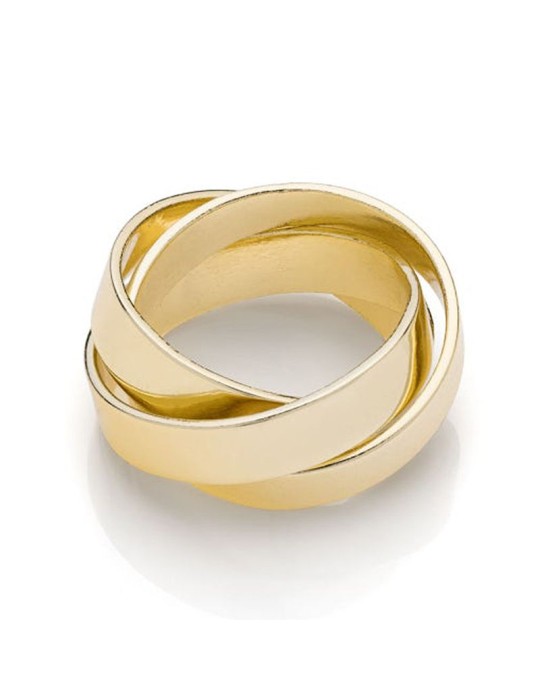 Unoaerre Ring - Golden - Three Intertwined Bands - Size 18-17EXA001G