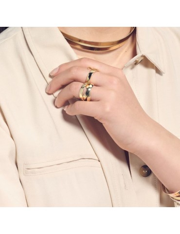 Unoaerre Ring - Golden - Three Intertwined Bands - Size 18-17EXA001G 2