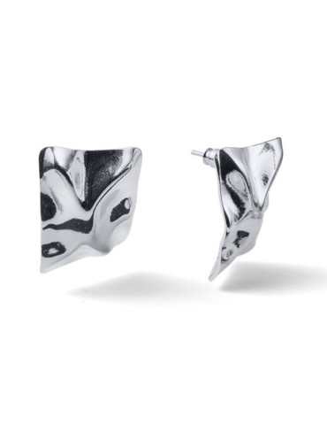 Orecchini Unoaerre - Argentati Lucidi - Design Stropicciato-17EXO0118B