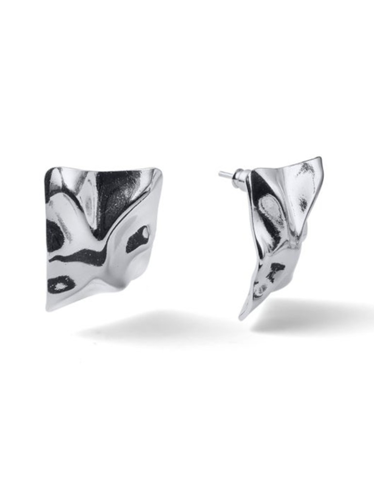 Orecchini Unoaerre - Argentati Lucidi - Design Stropicciato-17EXO0118B