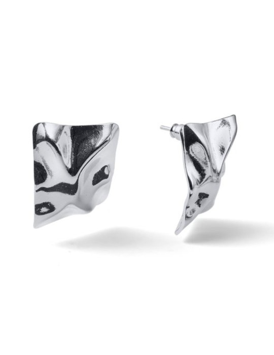 Orecchini Unoaerre - Argentati Lucidi - Design Stropicciato-17EXO0118B
