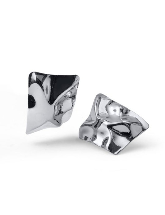 Orecchini Unoaerre - Argentati Lucidi - Design Stropicciato-17EXO0118B