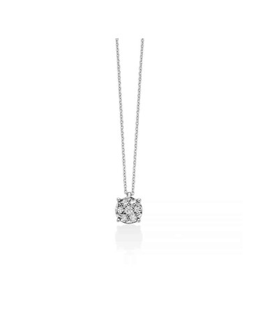 Miluna Necklace - 18K White Gold Rosette with 5.94pt Natural Diamonds - 0