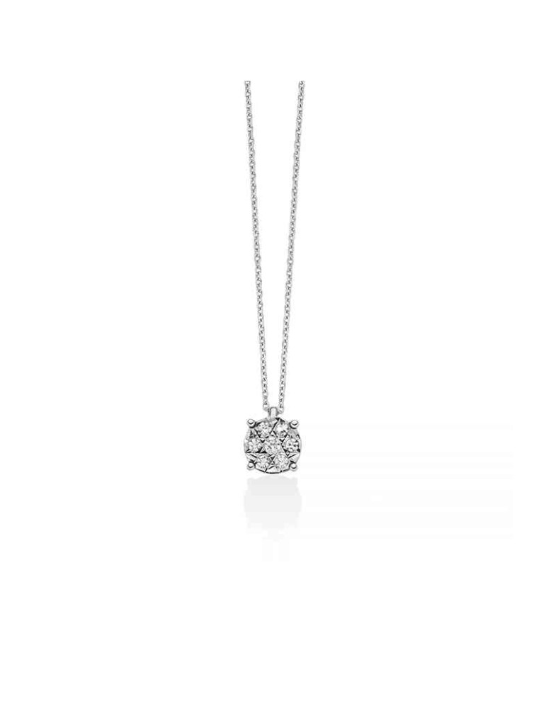 Miluna Necklace - 18K White Gold Rosette with 5.94pt Natural Diamonds - 0