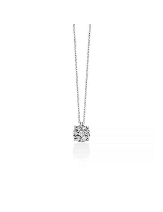 Miluna Necklace - 18K White Gold Rosette with 5.94pt Natural Diamonds - 0