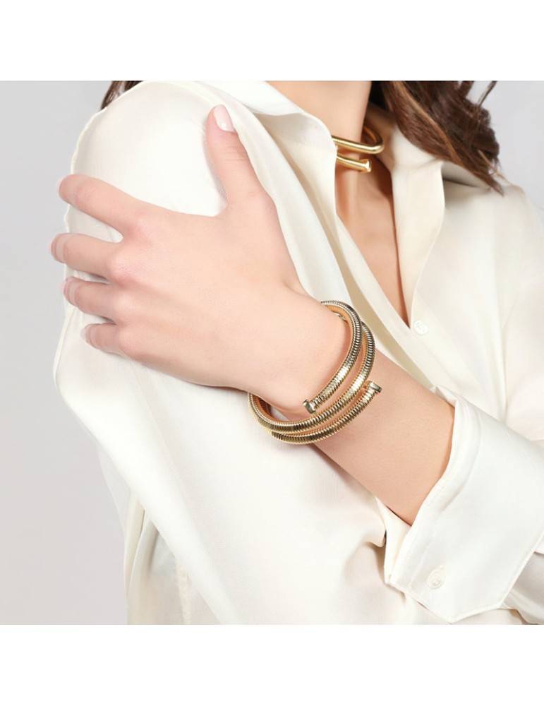 Bracciale Unoaerre - Tubogas - Dorato -Contrariè -a Tre Giri-18EXB003G