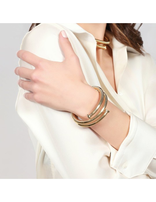 Bracciale Unoaerre - Tubogas - Dorato -Contrariè -a Tre Giri-18EXB003G