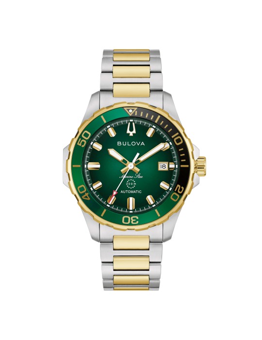 Bulova Marine Star Automatic 41mm Gold Green Watch - 0