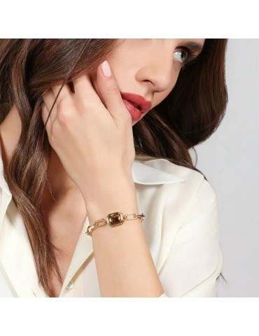 Unoaerre Bracelet - Chain - Golden - Yellow Crystal - 14EXB0104G 2