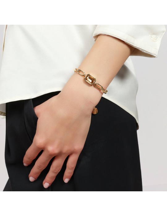 Bracciale Unoaerre - a Catena - Dorato - Cristallo Giallo - 14EXB0104G