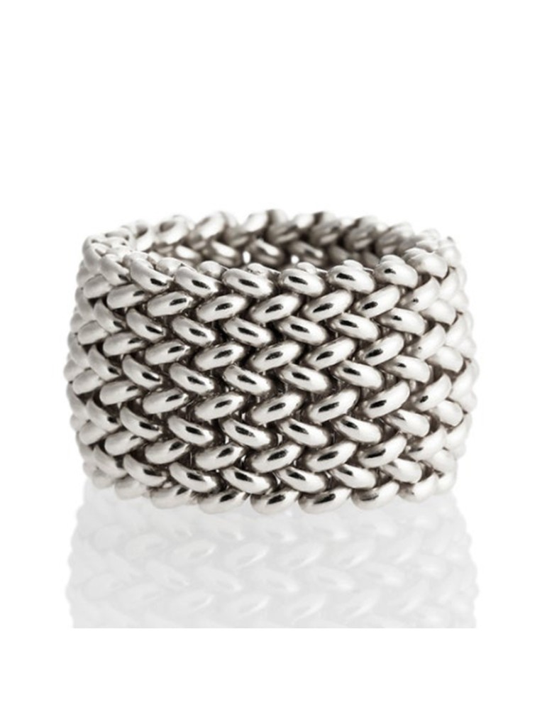 Unoaerre Ring - Chicco Band in 925% White Silver - Size 18 - 0