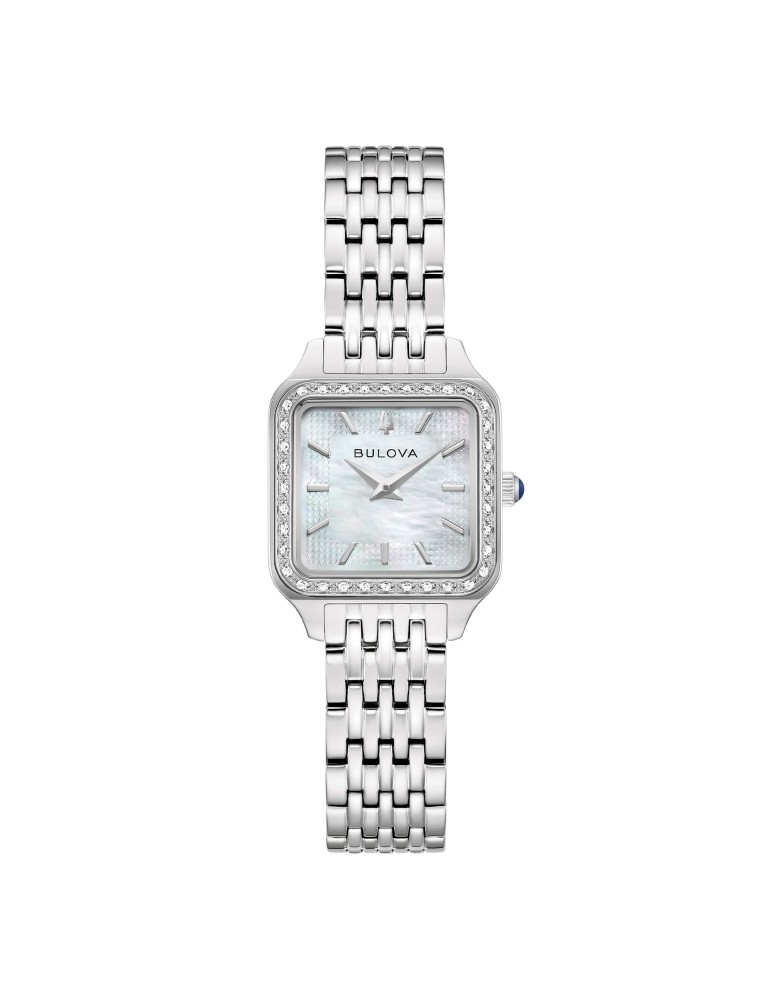 Bulova Sutton Square Quartz 23mm Mother-of-Pearl Watch with Natural Diamonds - 0