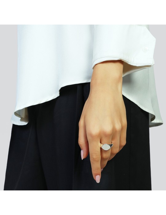 Anello Unoaerre - Chevalier - Argentato - Design Ottagonale - EXA102B