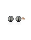 Coscia Earrings - in 18K Rose Gold with 8 mm Tahitian Pearls - 0