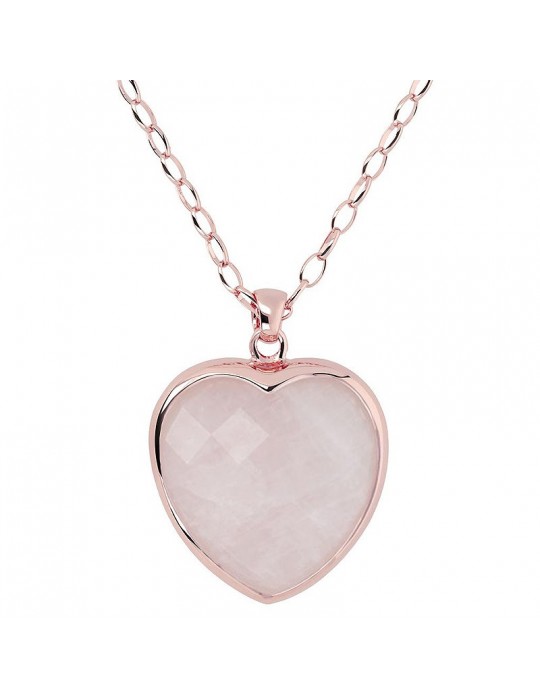 Collana Bronzallure - Pendente Cuore - Quarzo Rosa  - WSBZ00048LGR