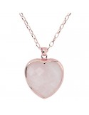 Bronzallure Rose Quartz Heart Necklace for Women - 0