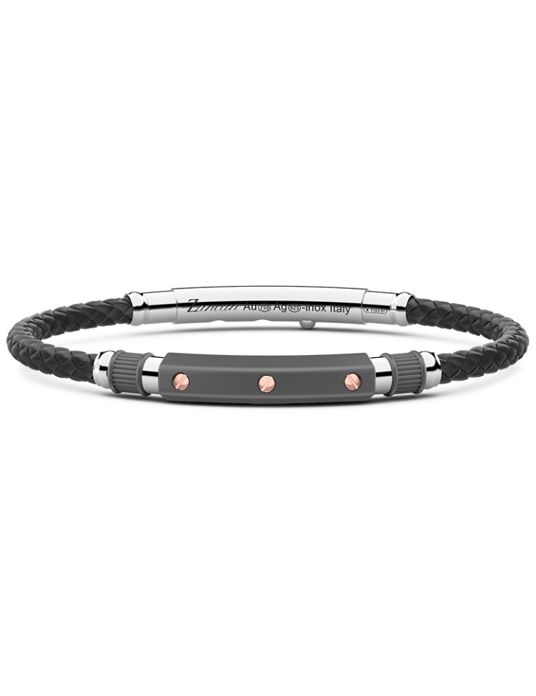 Zancan Bracelet - Titanium - 18Kt Rose Gold Screws - ETB144R