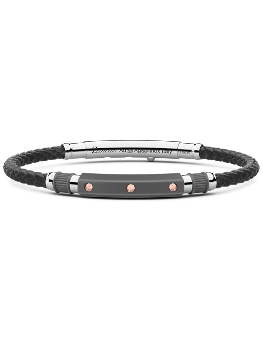 Zancan Bracelet - Titanium - 18Kt Rose Gold Screws - ETB144R