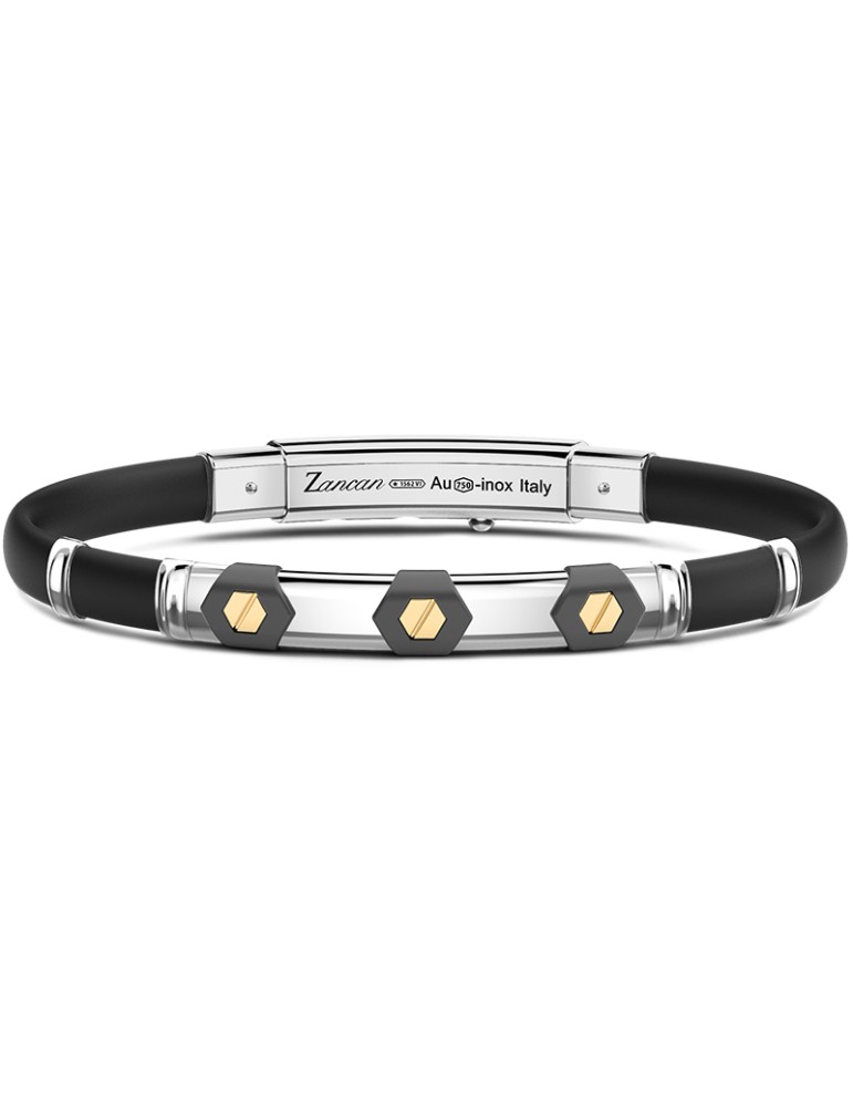 Zancan Bracelet - Eternity Titanium in Titanium with Hexagonal Screws in 18Kt Yellow Gold - 0