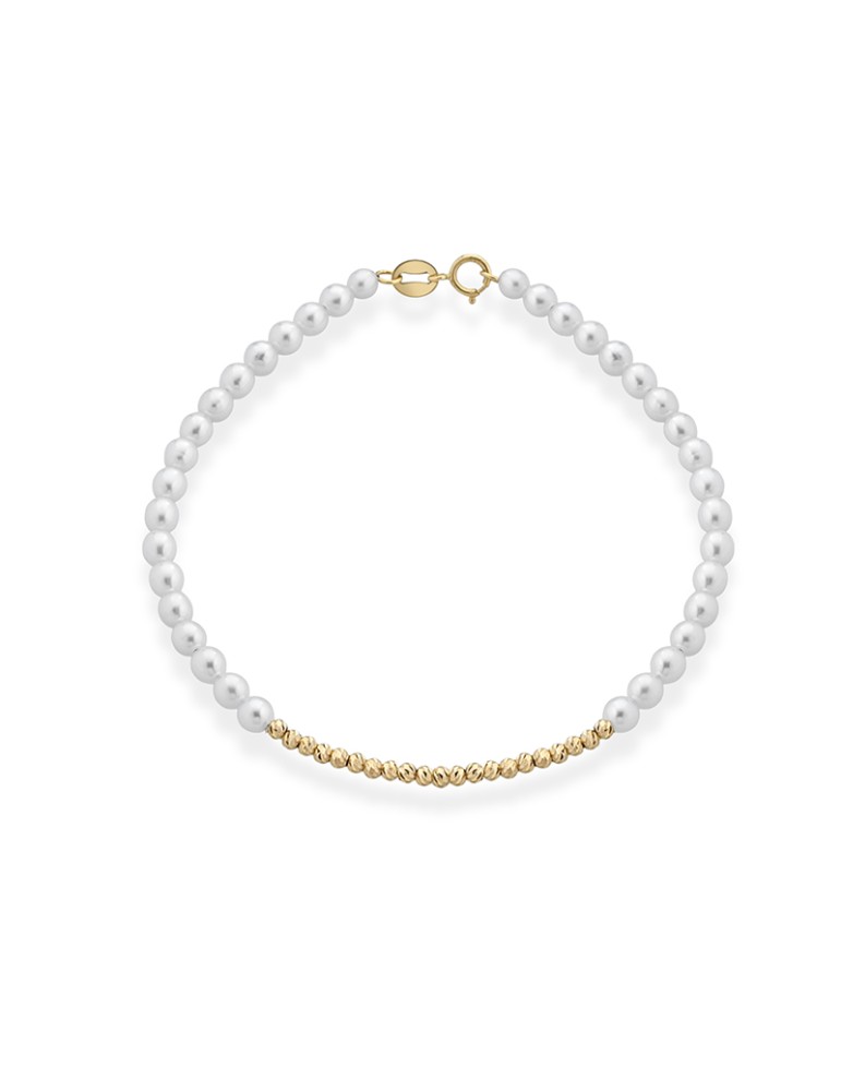 Bracciale Lelune - Aurora in Perle Coltivate d'Acqua Dolce 3 - 3,5 mm ed Elementi in Oro Giallo 18 Carati - 0