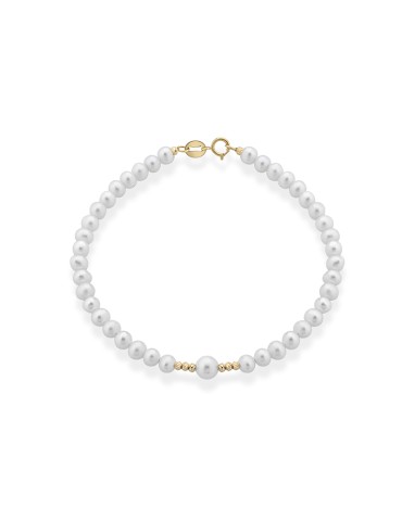 Bracciale Lelune - Aurora in Perle Coltivate d'Acqua Dolce 3 - 3,5 mm ed Elementi in Oro Giallo 18 Carati - 0