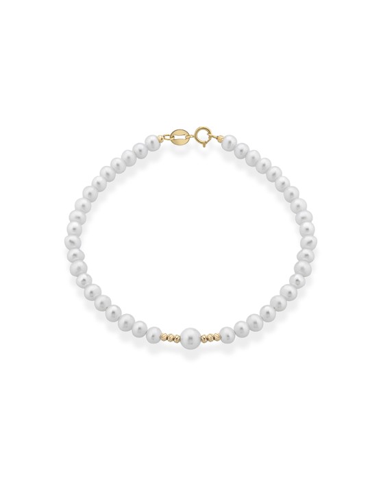 Bracciale Lelune - Aurora in Perle Coltivate d'Acqua Dolce 3 - 3,5 mm ed Elementi in Oro Giallo 18 Carati - 0