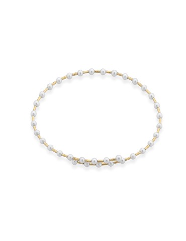 Lelune - Aurora Bracelet in 3 - 3.5 mm Freshwater Cultured Pearls and 18K Yellow Gold Elements - 0