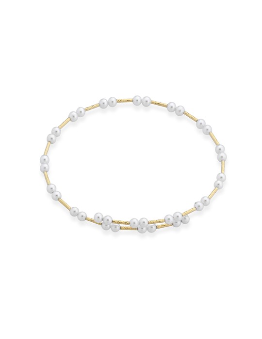 Bracciale Lelune - Aurora Contrariè in Perle Coltivate d'Acqua Dolce 3 - 3,5 mm ed Elementi in Oro Giallo 18 Carati - 0