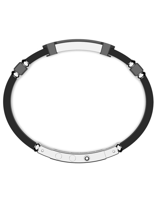 Zancan Bracelet - Titanium - Silicone - Rose Gold Screws 0.13ct-ETB156R