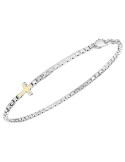 Bracciale Zancan - Argento 925% -Croce Dorata-Diamanti Bianchi-ESB448G