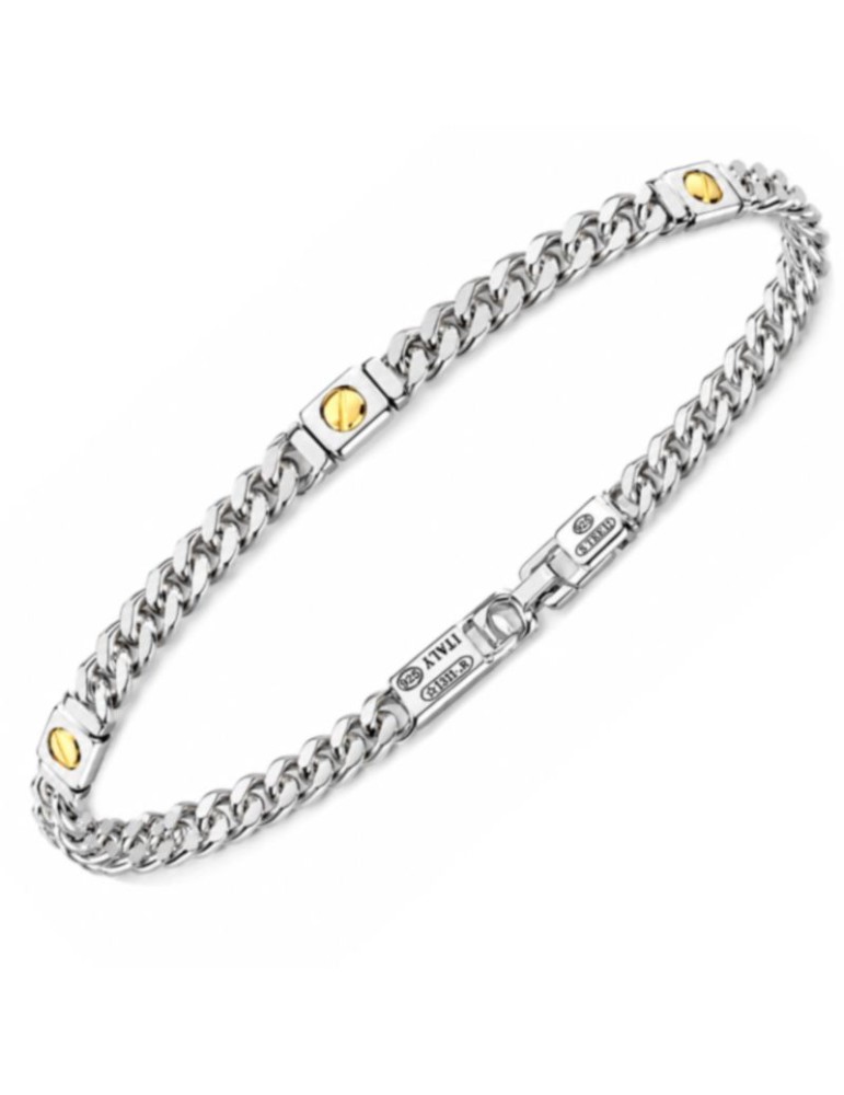 Zancan Bracelet - 925% Silver - Nr.3 Screws in 18Kt Yellow Gold-ESB458G